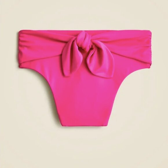 J.Crew Tie high-rise tie bikini bottom Radiant Fuchsia Medium - Picture 4 of 12